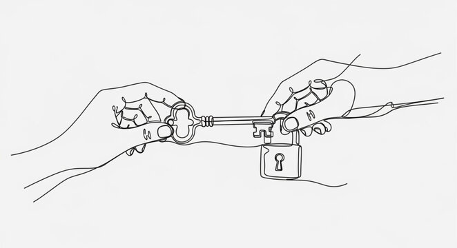 Hands Holding Broken Chain Link.
