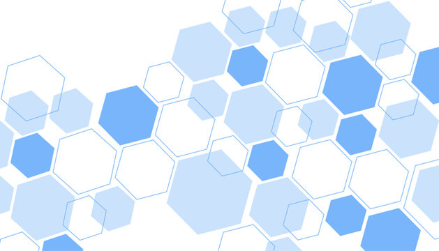 Abstract blue hexagon shape for frame illustration design