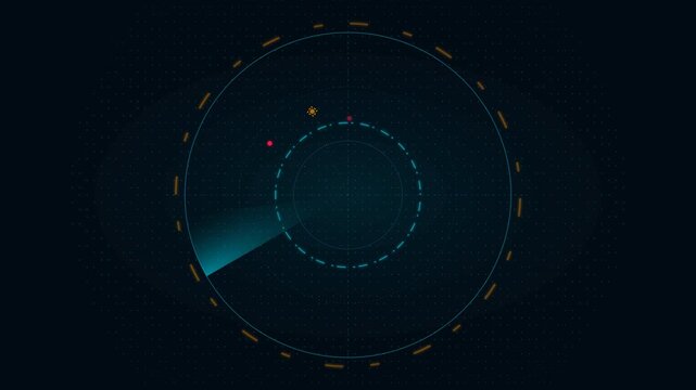Visual representation of global cyber threats using radar-like graphics and animated data points