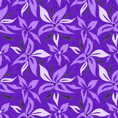Fototapeta premium Monochrome purple, lilac, and seamless floral pattern.