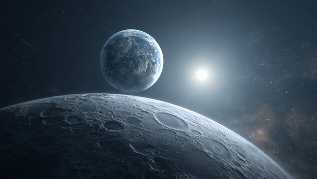 3d render of the moon, rendered in cinema 4d with a dark background