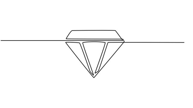 Diamond continuous one line drawing animation, Self drawing line animation Diamond continuous line drawn concept, Video. Continuous animation of drawing a single-line diamond. One editable line