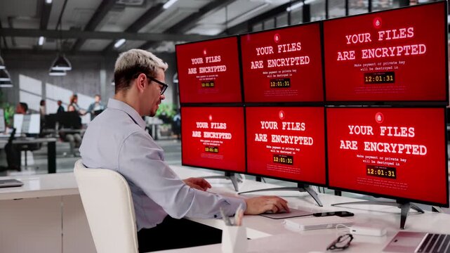 Ransomware Alert. Encrypted Personal Files On Screen