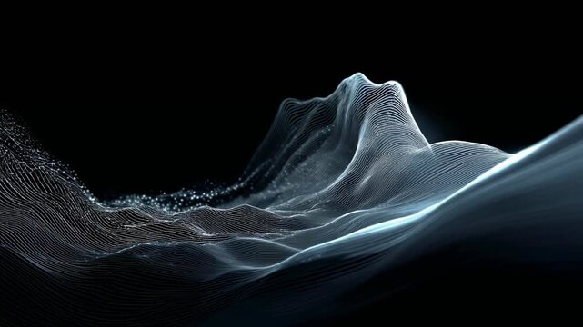 Seamless looping abstract particle wave technology background