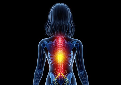 A woman with back pain