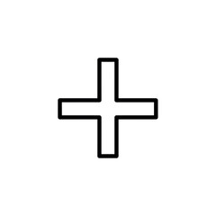 Fototapeta premium plus outline icon, black and white single line vector, clean stroke add symbol