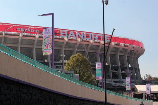 Mexico City, Mexico - Mar 26, 2026: Estadio Banorte is the new name of the historic Estadio Azteca in Mexico City, after its renovation for the 2026 FIFA World Cup