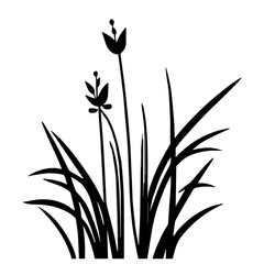 Obraz premium Vector Black Grass Reeds Silhouette SVG