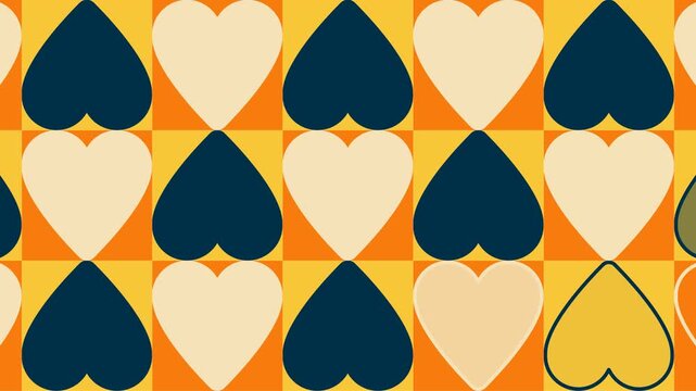 Love checkerboard transition animation with heart theme for ads video social media banner marketing campaign seamless motion effect