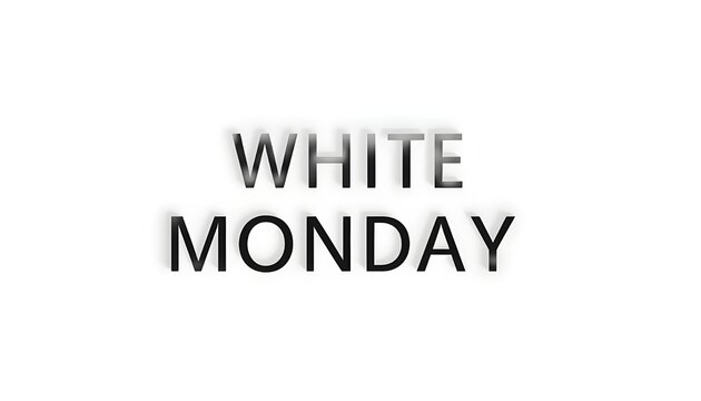 A simple text graphic with the words White Monday on a white background