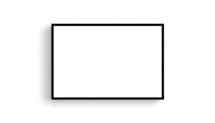 Obraz premium A simple black square frame on a white background with a subtle shadow effect