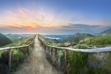 Fototapeta premium Sao Miguel Island and lake Ponta Delgada, Azores