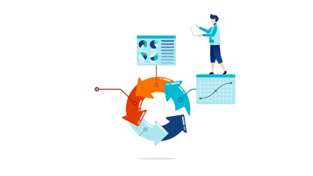 Corporate circular infographic animation for business ads social media banner marketing strategy data analysis presentation motion