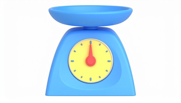 Pastel 3D Kitchen Scale Icon with Soft Rounded Design on White Background