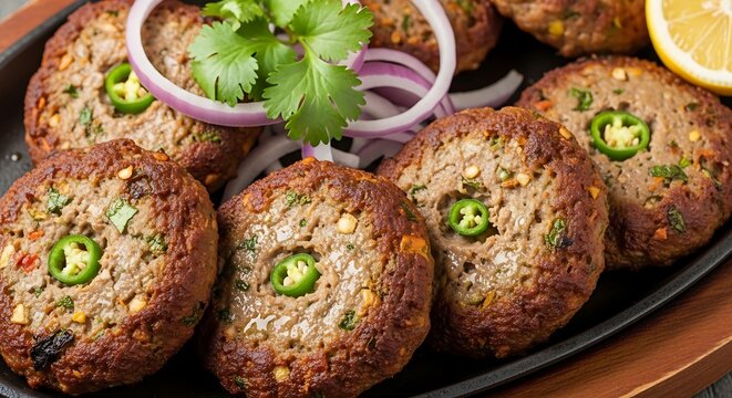 Delicious Chapli Kababs with Herbs.