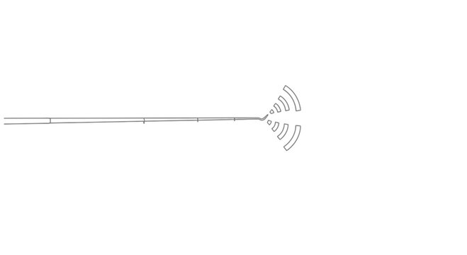 Abstract representation of radio frequency propagation originating from a linear emitter