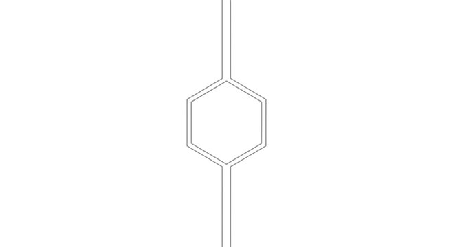 Minimalist geometric hexagonal abstract line art design on a pristine white background