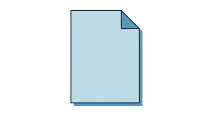 Fototapeta premium Light Blue Paper with Folded Corner.