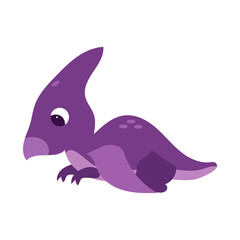 Cute Purple Pterodactyl Illustration © Caroline Rose