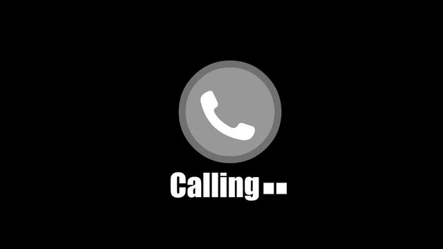 Calling Status Phone Icon Animation on Black Background