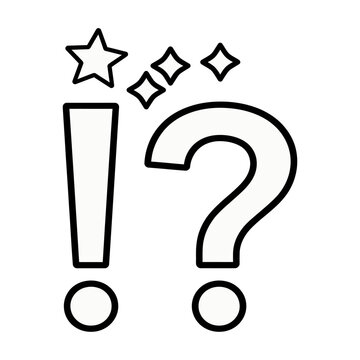Vector features an exclamation mark and question mark with stars and sparkles