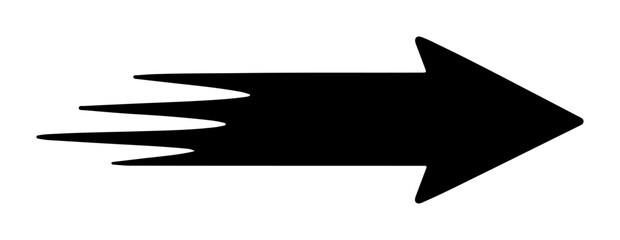 Fototapeta premium Fast Speed Arrow Black Silhouette Icon Directional UI Element For Web Navigation Business Success Concept Growth And Progress