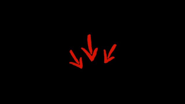 Three hand drawn dynamic arrows for editing.