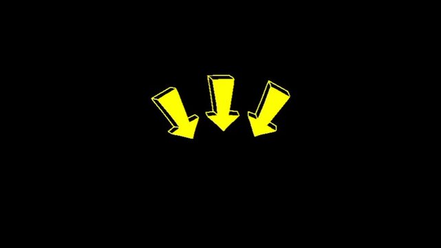 Yellow arrows pointing downward on black.