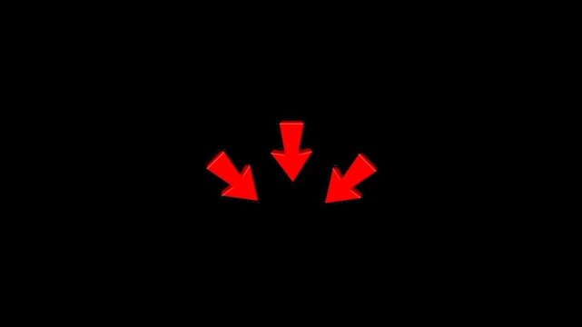 Arrow animation pointing downward on black.