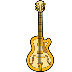 Naklejka premium Vintage Hollow Body Electric Guitar