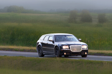 Fototapeta premium Modern estate vehicle for exploration travel