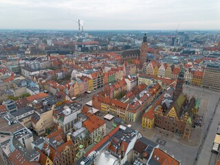 Obraz premium Wroclaw cityscape with old town hall