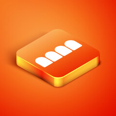 Isometric Dentures model icon isolated on orange background. Teeth of the upper jaw. Dental concept. Vector © vector_v