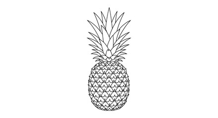 Obraz premium Minimalist Pineapple Outline Illustration - Simple Tropical Fruit Icon