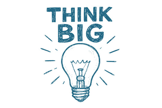 Lightbulb with 'think big' text - idea concept