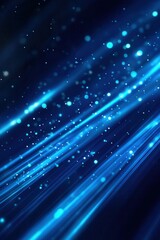 Obraz premium Blue light beams slice through dark space