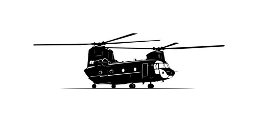 Fototapeta premium Heavy Lift Military Chinook Helicopter Vector Illustration