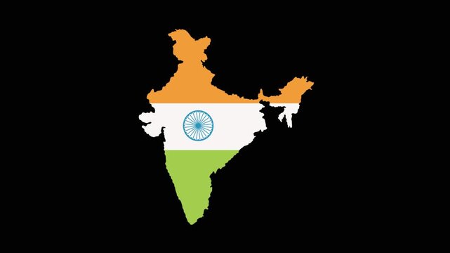 Animated India Map Concept Transparency