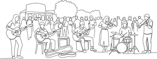 Naklejka premium live music band performance