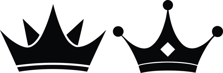 Fototapeta premium Two royal crowns depicted in a stark black silhouette high quality