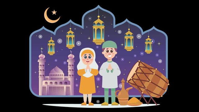 Ramadan Concept Illustrator Animation - Transparency