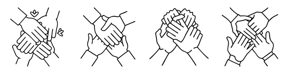 Obraz premium Diversity and unity depicted in a collection of intertwined hands illustration