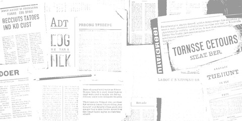 Obraz premium Newspaper pages with large bold text headlines and columns of small print