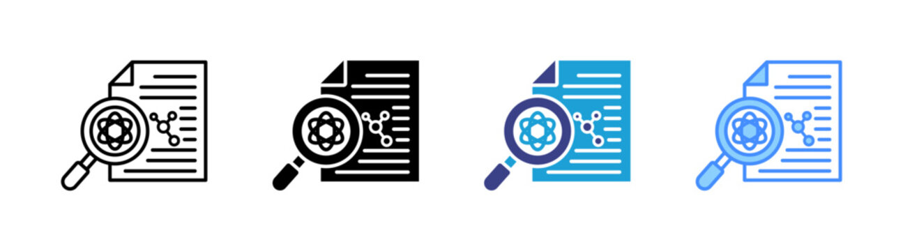 Research icon set multiple style collection