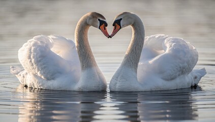 Fototapeta premium Love and Harmony Concept with Pair of Elegant Swans