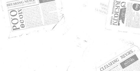 Obraz premium Newspaper pages with large bold headlines and columns of text in grayscale print article