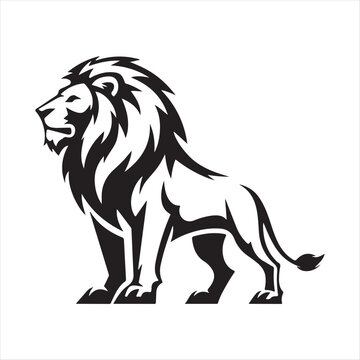 majestic lion vector silhouette clip art logo design illustration