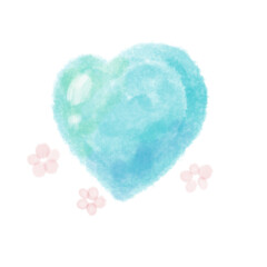 Obraz premium Watercolor blue heart symbol