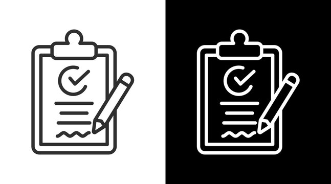 Approval White Icon Set Vector 