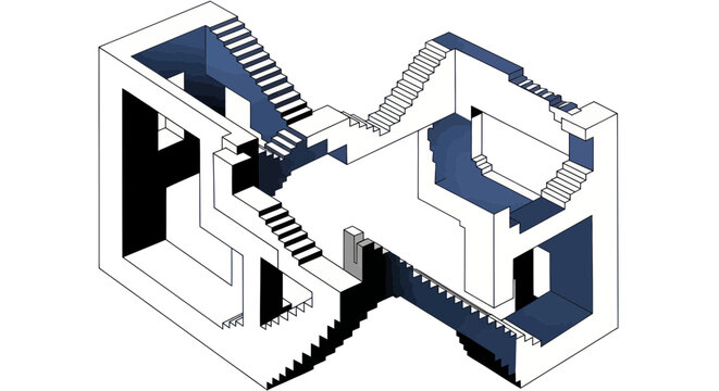 Impossible Architecture Illusion: Endless Staircase Structure